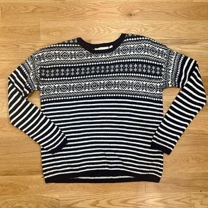 H&M navy blue and white striped sweater - M